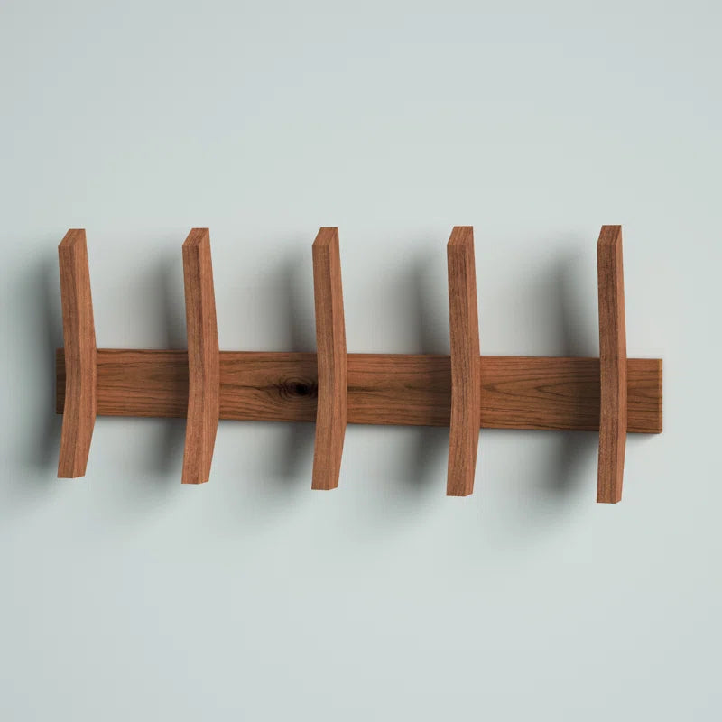 Wall Hook: Walnut Wall Mounted Coat Rack