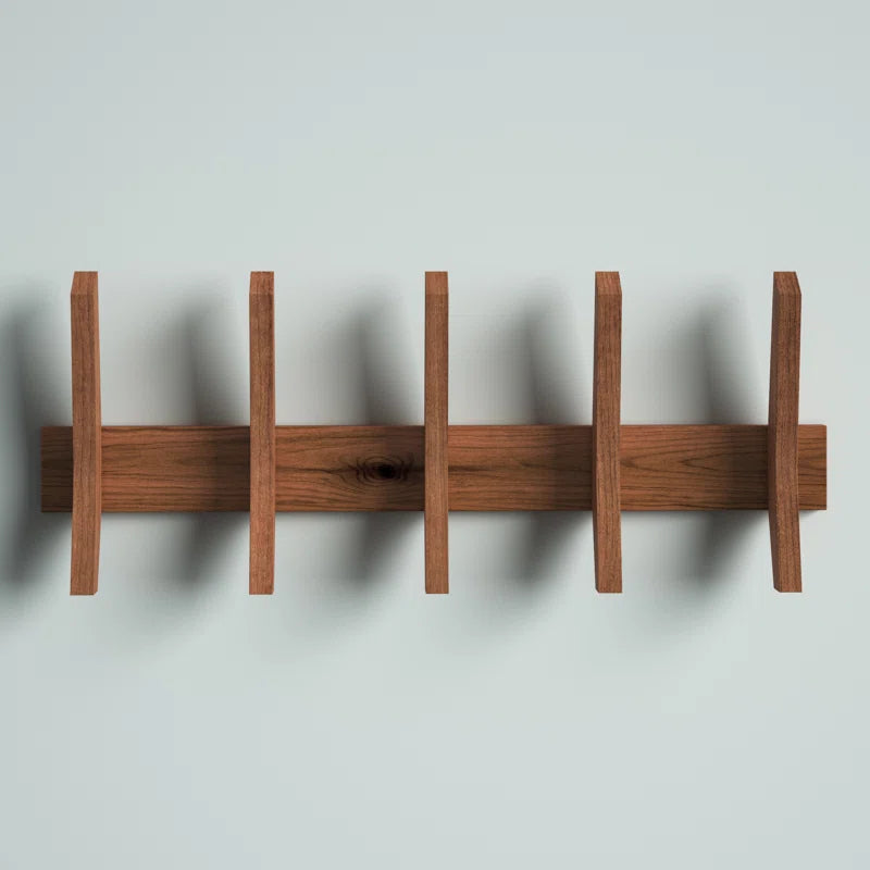 Wall Hook: Walnut Wall Mounted Coat Rack
