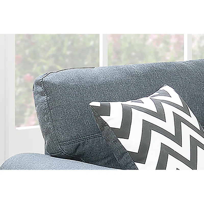 Luxury Sofa Sets: Arsenic Grey 2-Piece Classic Sofa & Loveseat Set with Accent Pillows