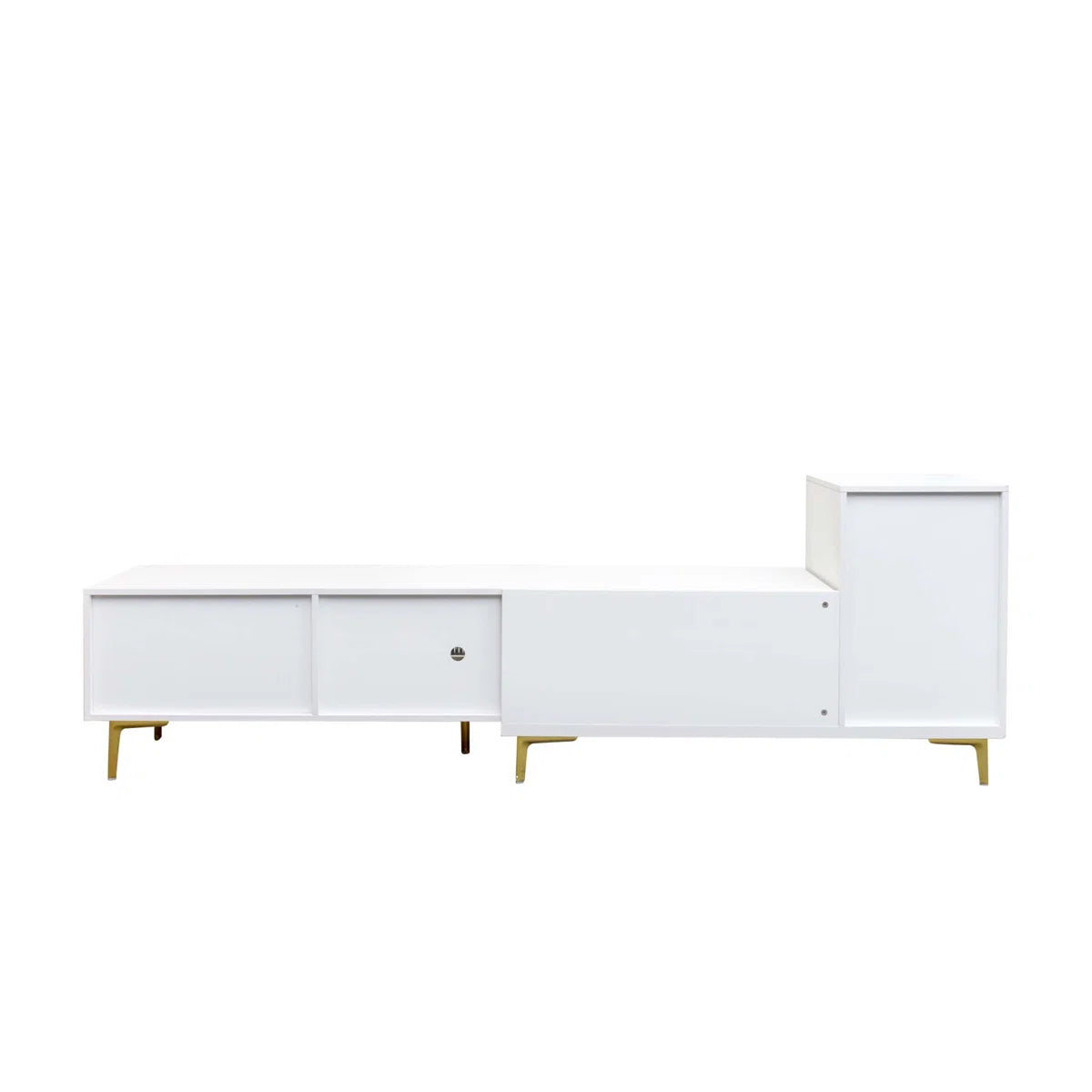 tv panel: Modern wood TV console, extendable entertainment center for bedroom or living room spaces