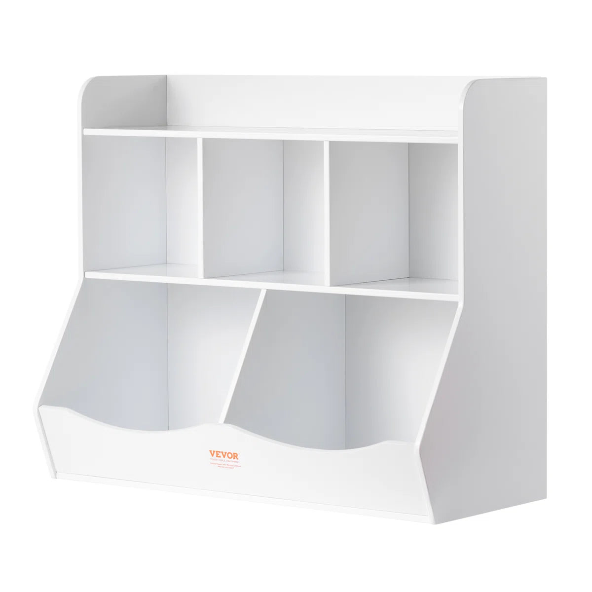 Kids Toy Storage Unit: 5-Compartment Organiser with Bookshelf