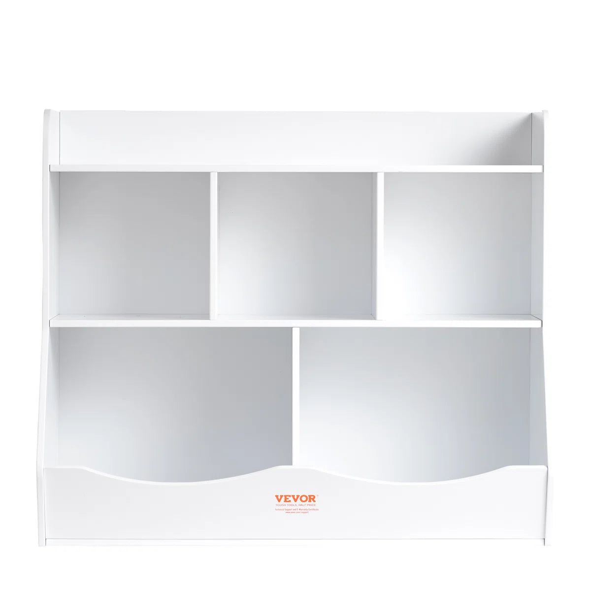 Kids Toy Storage Unit: 5-Compartment Organiser with Bookshelf