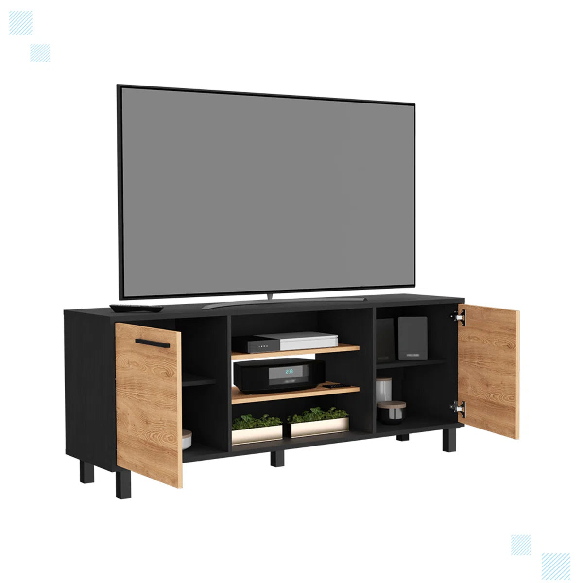 tv panel: Modern Media tv panel with Cable Management, Designed for TVs Up to 65"