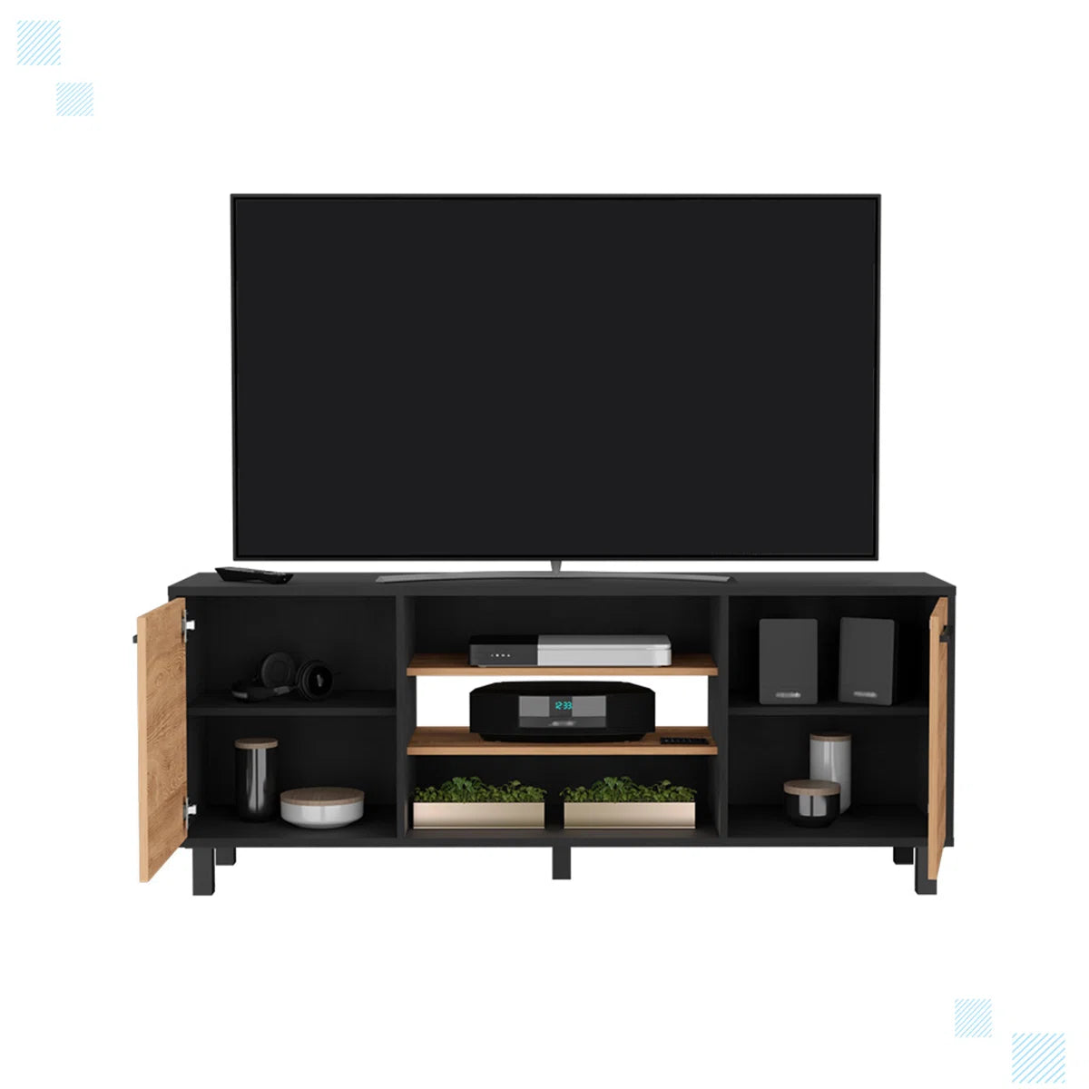 tv panel: Modern Media tv panel with Cable Management, Designed for TVs Up to 65"