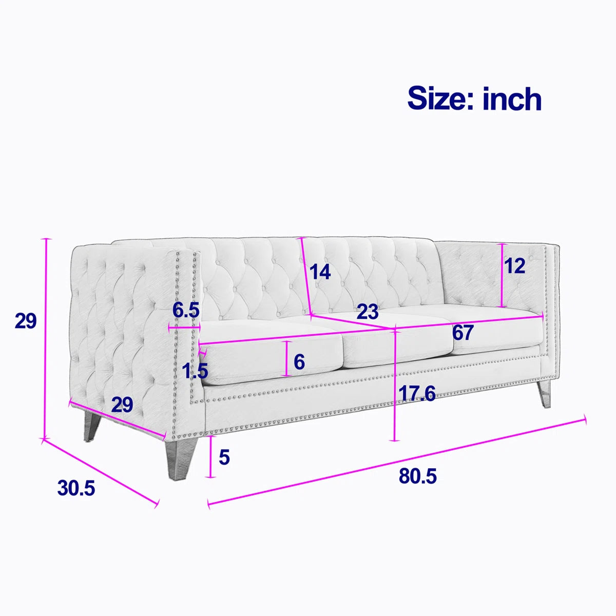 Luxury Sofa Sets: Velvet Tufted Sofa & Loveseat Set with Nailhead Trim