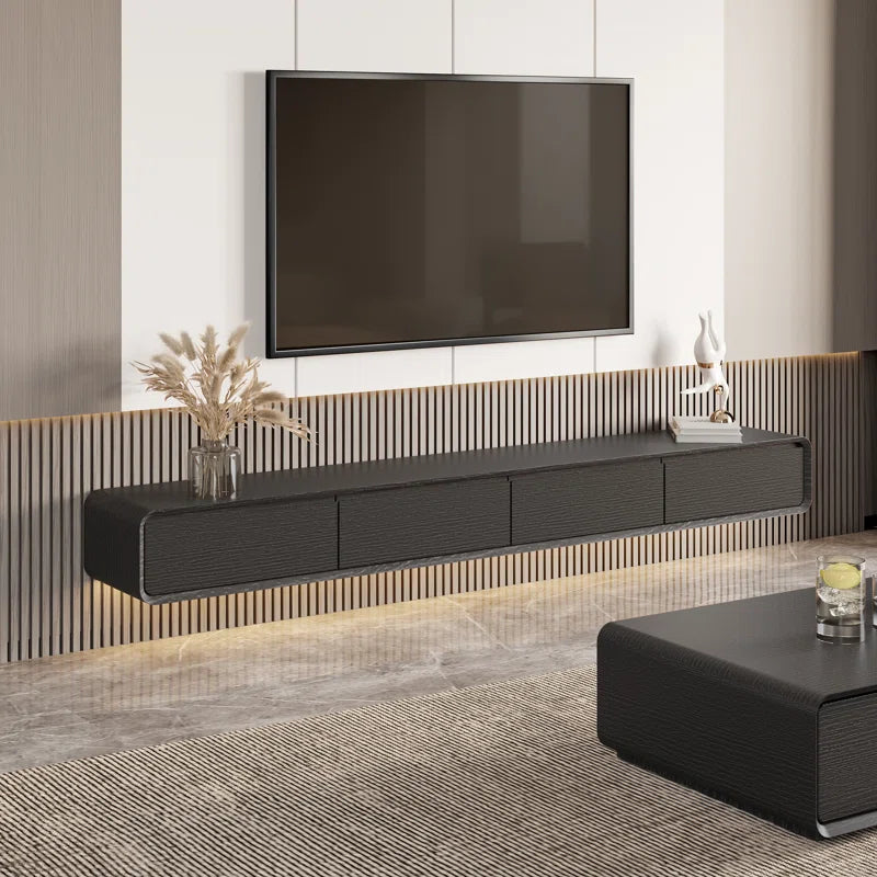 tv panel: Solid wood, 4 drawers, Randalstown floating TV stand, entertainment center, fully assembled