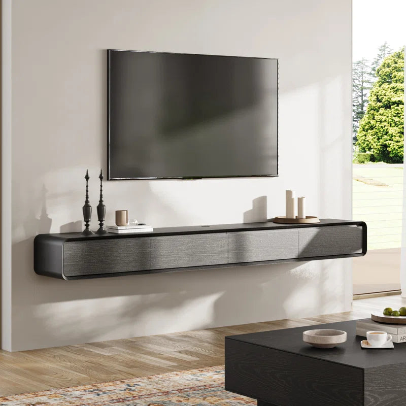tv panel: Solid wood, 4 drawers, Randalstown floating TV stand, entertainment center, fully assembled