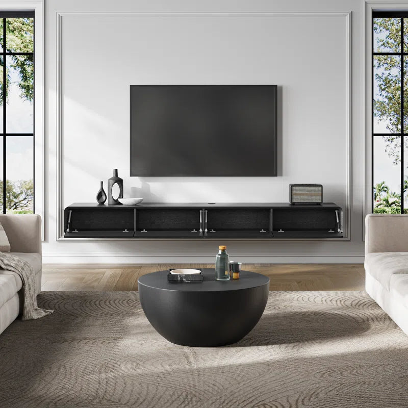 tv panel: Solid wood, 4 drawers, Randalstown floating TV stand, entertainment center, fully assembled
