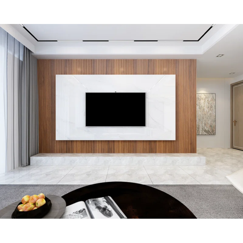 TV Panel: 94.5" L x 5.75" W Shiplap 3D Wood Wall Paneling Set