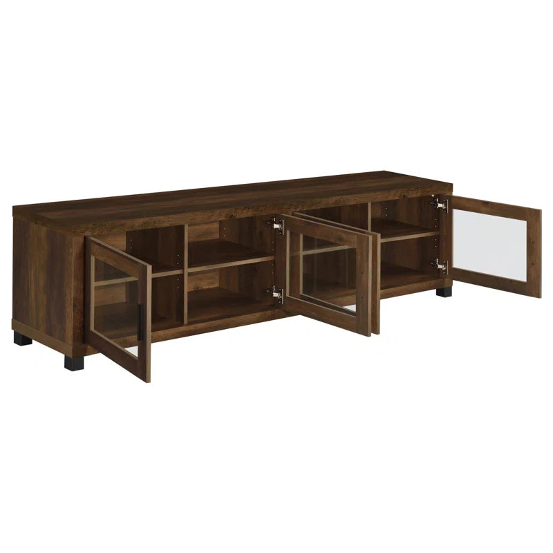 tv panel: 85" TV Stand with Cabinets, Shelves, and Modern Style