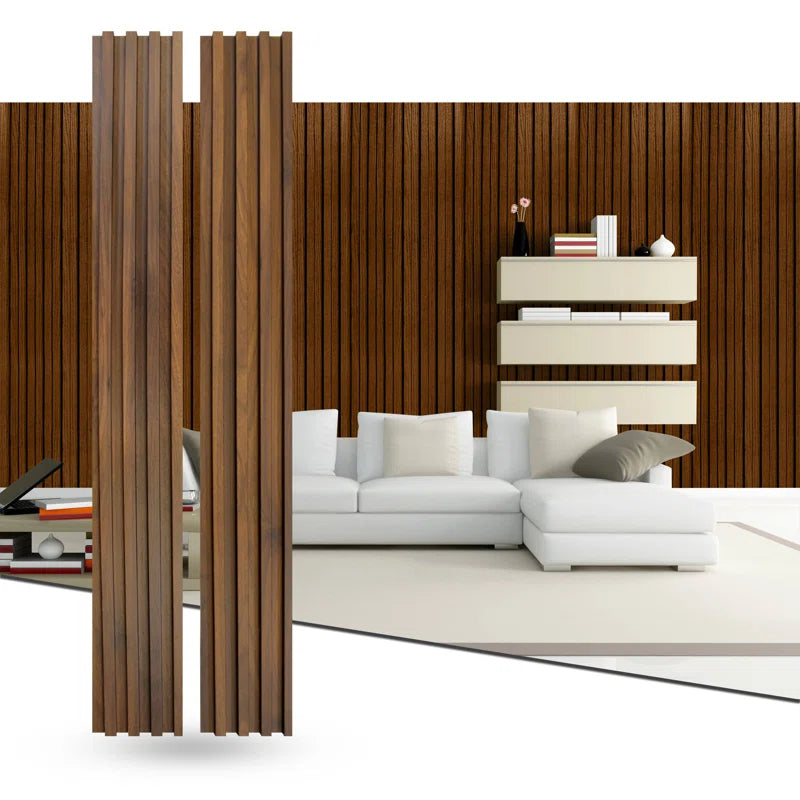 TV Panel: 94.5" L x 5.75" W Shiplap 3D Wood Wall Paneling Set