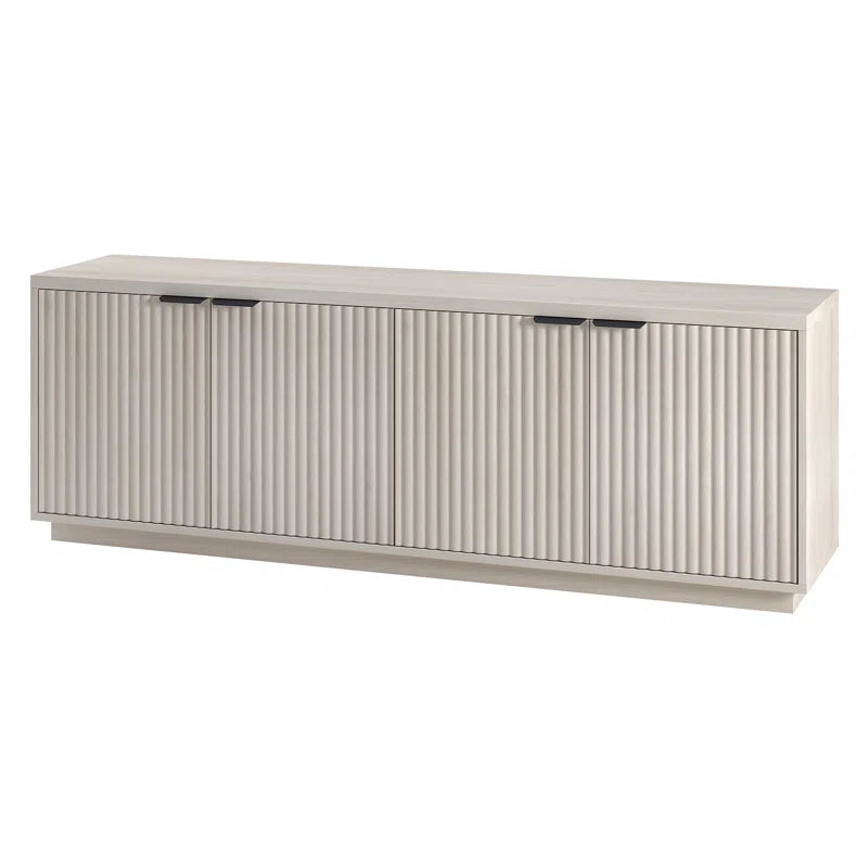 TV Panel: TV Stand for TVs up to 78" with Elegant Panel Backdrop and Modern Décor Accents