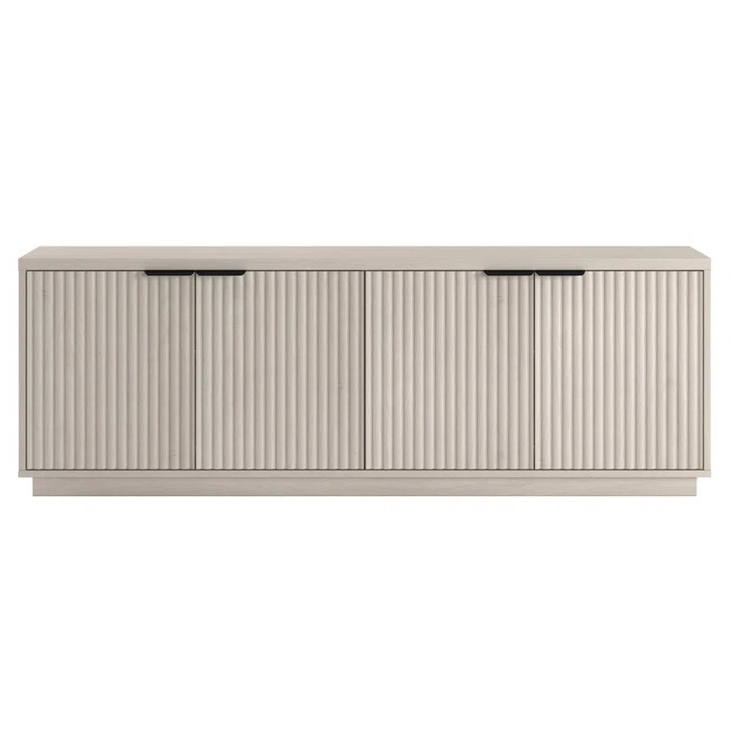 TV Panel: TV Stand for TVs up to 78" with Elegant Panel Backdrop and Modern Décor Accents