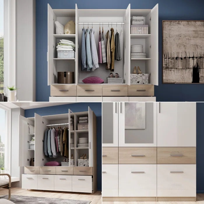 4 Door Wardrobes: 4 Door Manufactured Wood Wardrobe