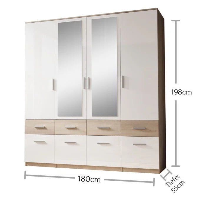 4 Door Wardrobes: 4 Door Manufactured Wood Wardrobe