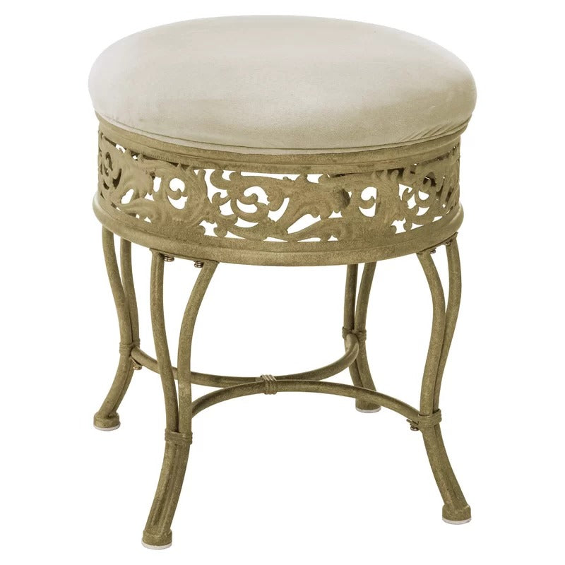 Seating Stool: 17.75'' Tall Metal Vanity Stool