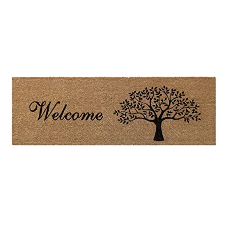 Doormats: Coir Doormat Tree Welcome, Natural, 120cm X 40cm