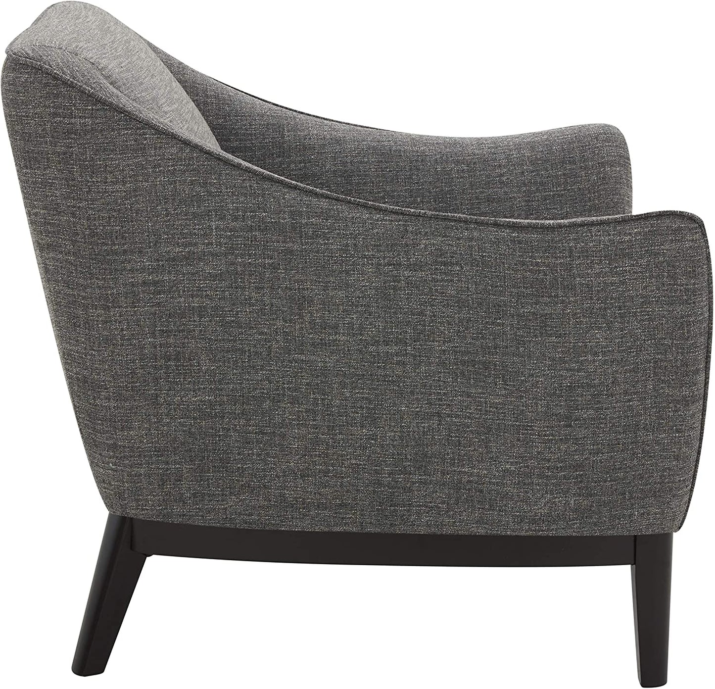Sofa Chair: Dark Grey Chair with Curved Armrests