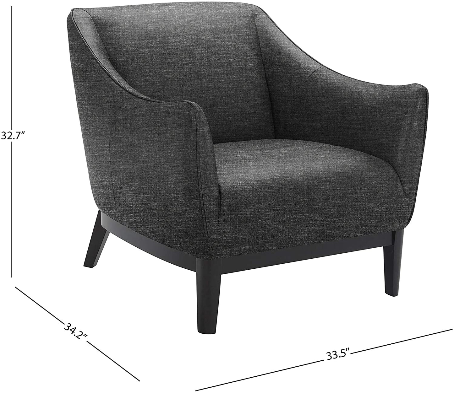 Sofa Chair: Dark Grey Chair with Curved Armrests