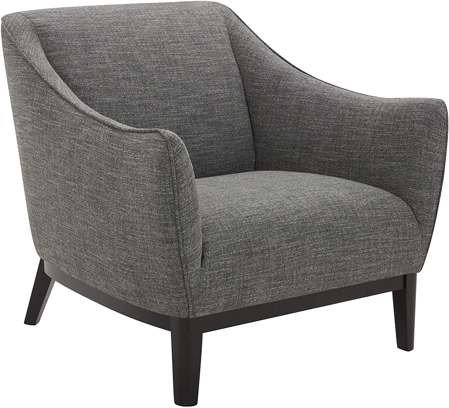 Sofa Chair: Dark Grey Chair with Curved Armrests