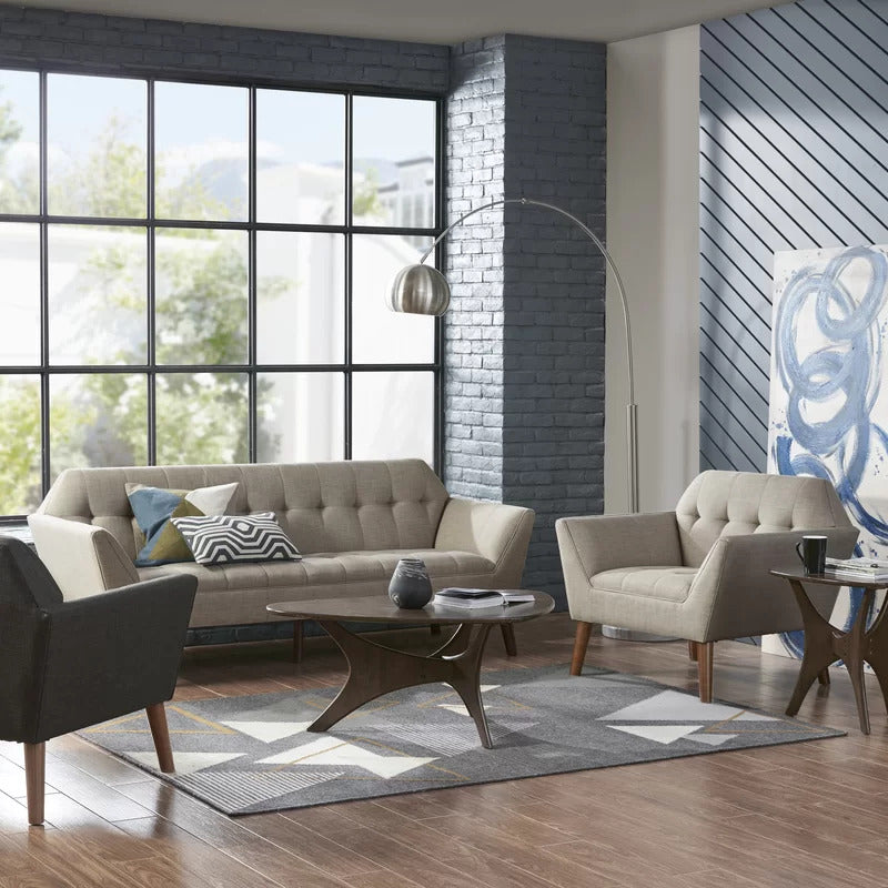 1 Seater Sofa Set 38'' Wide Tufted Armchair