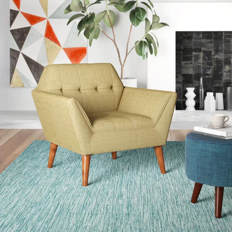 1 Seater Sofa Set 38'' Wide Tufted Armchair