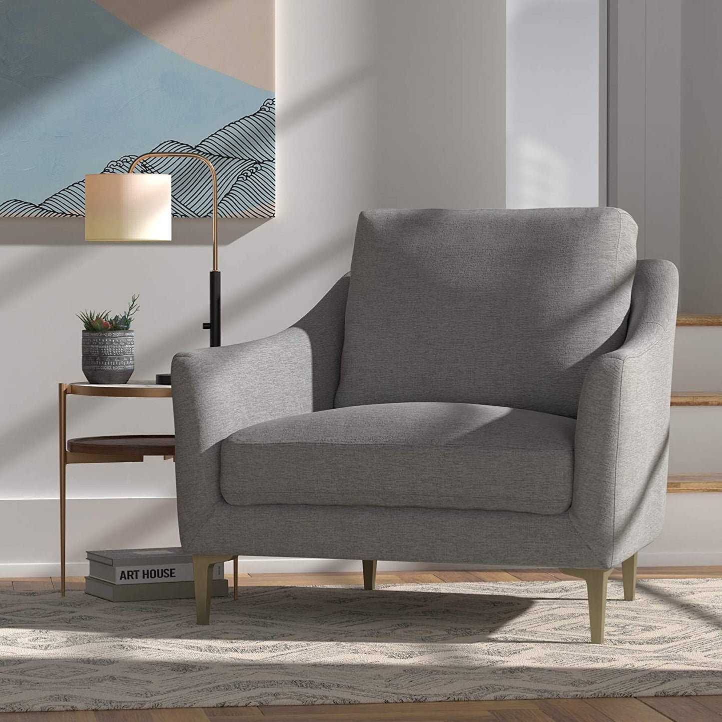 Sofa Chair: Blue, Cognac Leatherette, Grey Leatherette, Light Grey