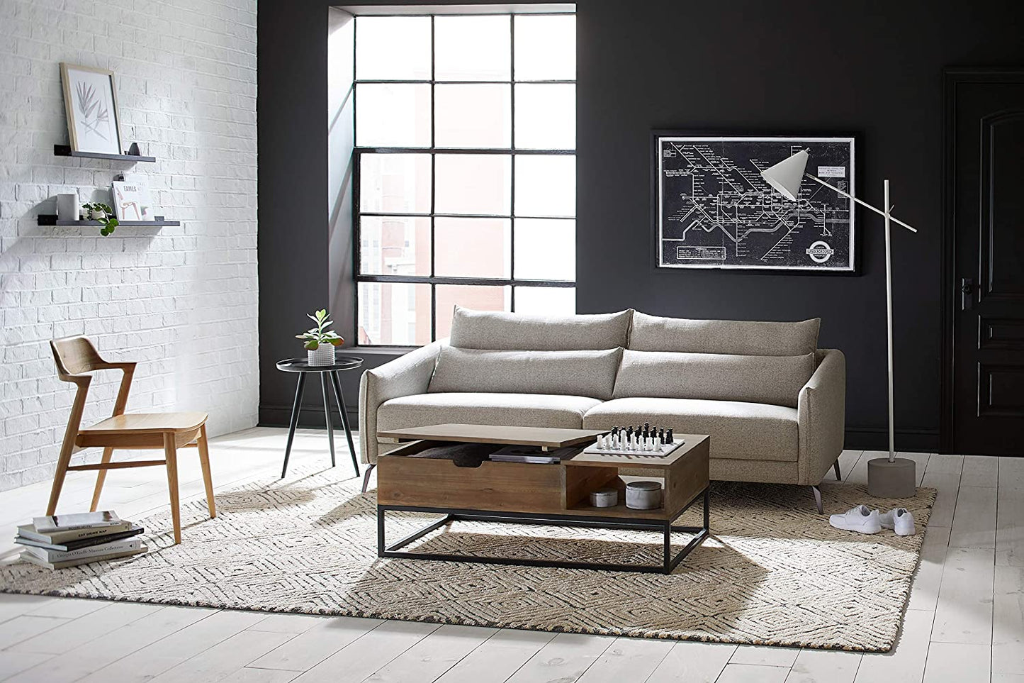 2 Seater Sofa : Dark Grey Sofa Set