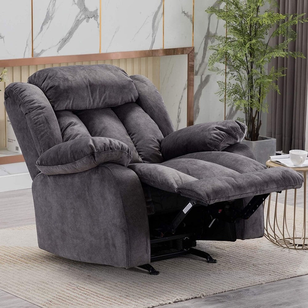 Recliners:-Fabric Manual Recliner And Massage Chairs In Grey Color