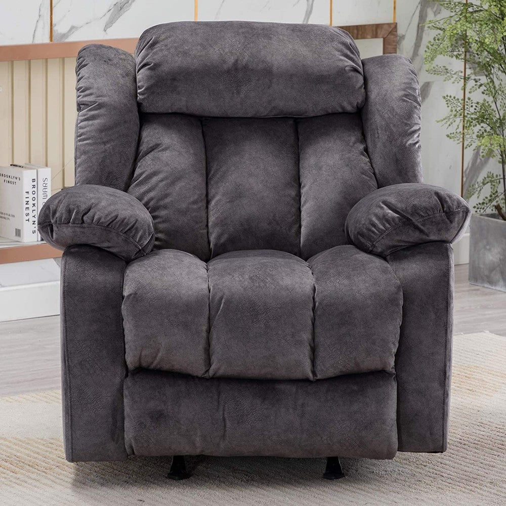 Recliners:-Fabric Manual Recliner And Massage Chairs In Grey Color