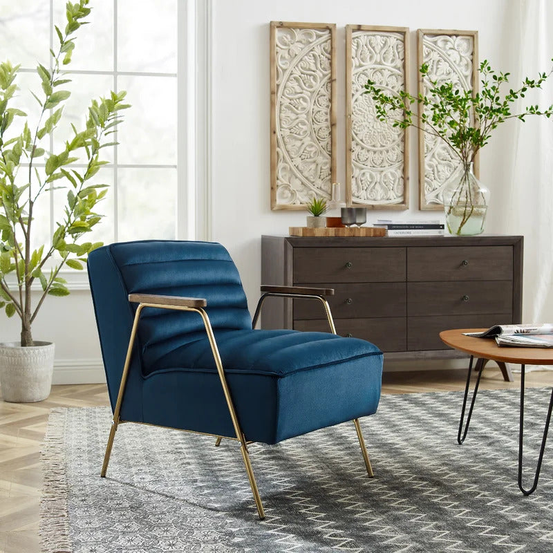 1 Seater Sofa Set : JENI 24.4'' Wide Tufted Velvet Armchair (Set of 2)