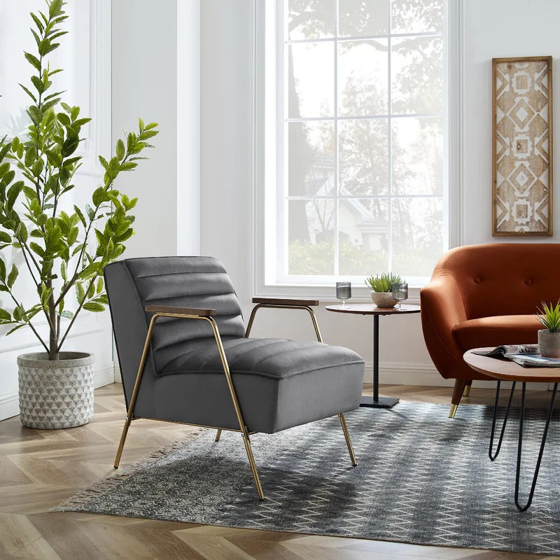 1 Seater Sofa Set : JENI 24.4'' Wide Tufted Velvet Armchair (Set of 2)