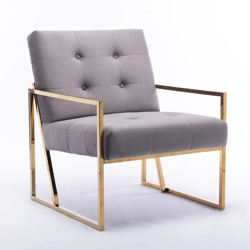 1 Seater Sofa Set : JOI 25.2'' Wide Tufted Velvet Armchair