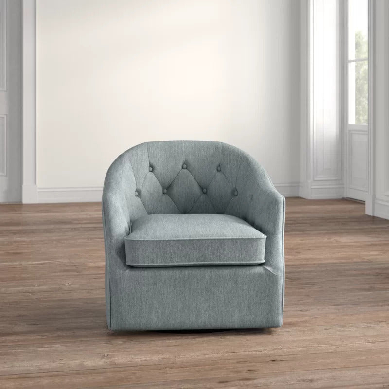 1 Seater Sofa Set : Sid 30.3'' Wide Tufted Velvet Swivel Armchair