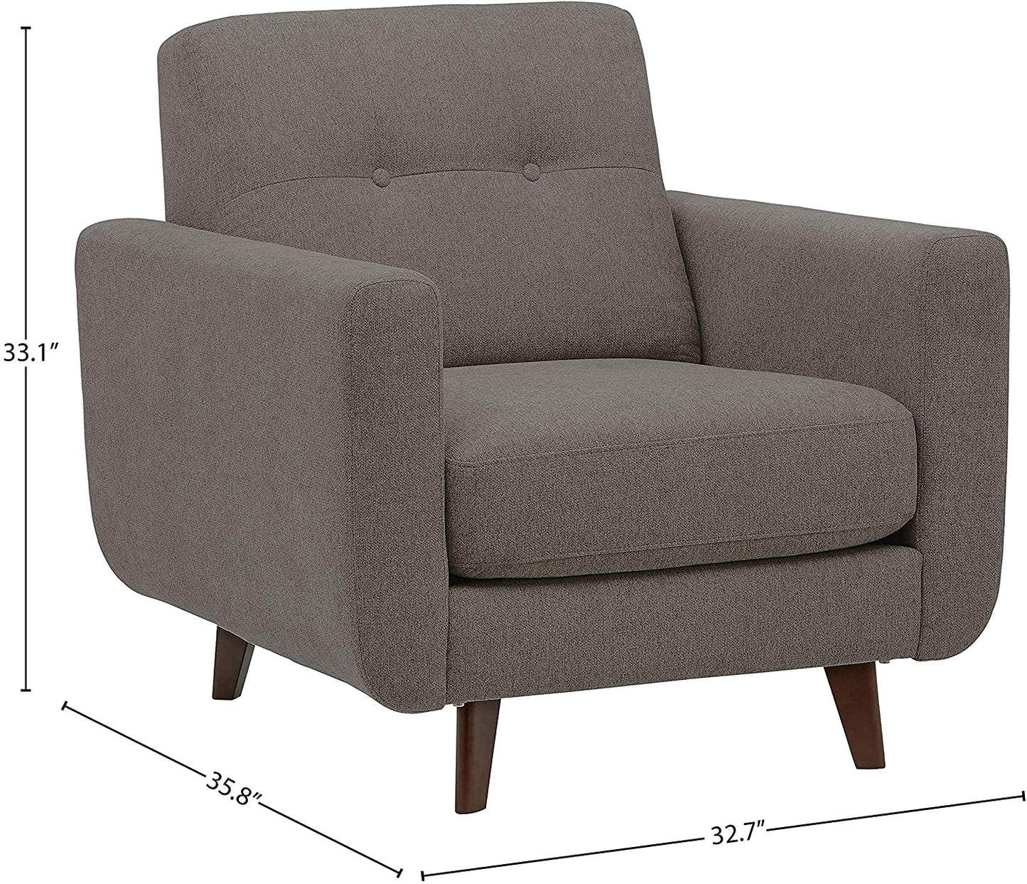Sofa Chair : Storm Grey Armchair with Tapered Legs
