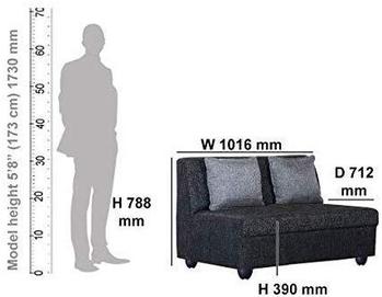 2 Seater Sofa :- Delta Fabric Sofa Set ( Dark Grey)
