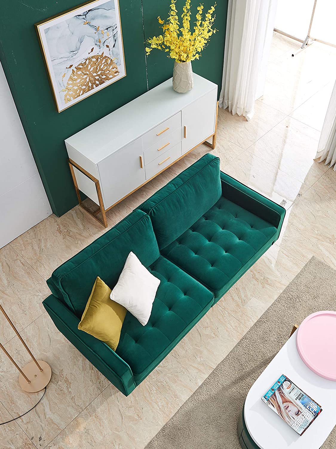 2 Seater Sofa : Velvet Fabric Sofa