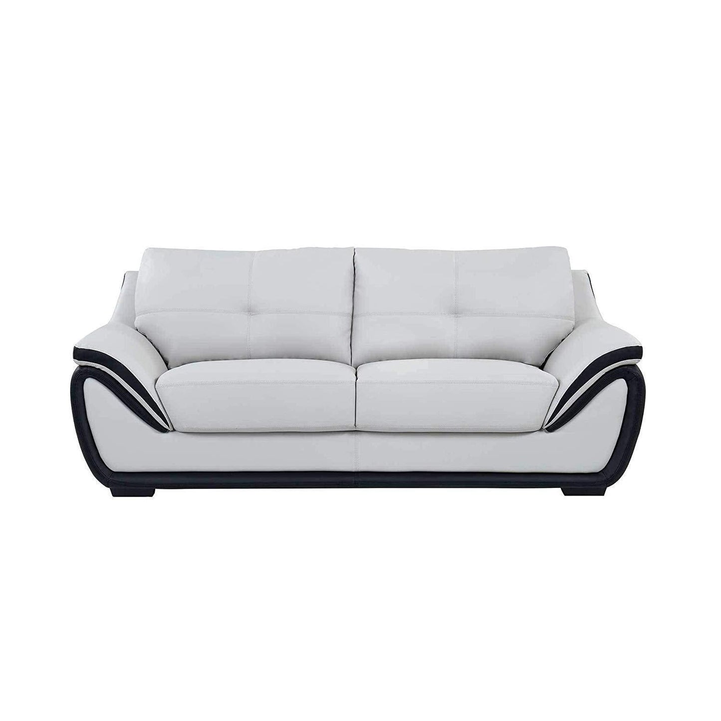 2 Seater Sofa Set:- Fabric Sofa Set (White and Black)