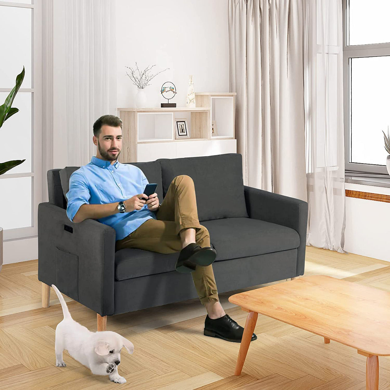 2 Seater Sofa : Fabric Love Seats Sofa