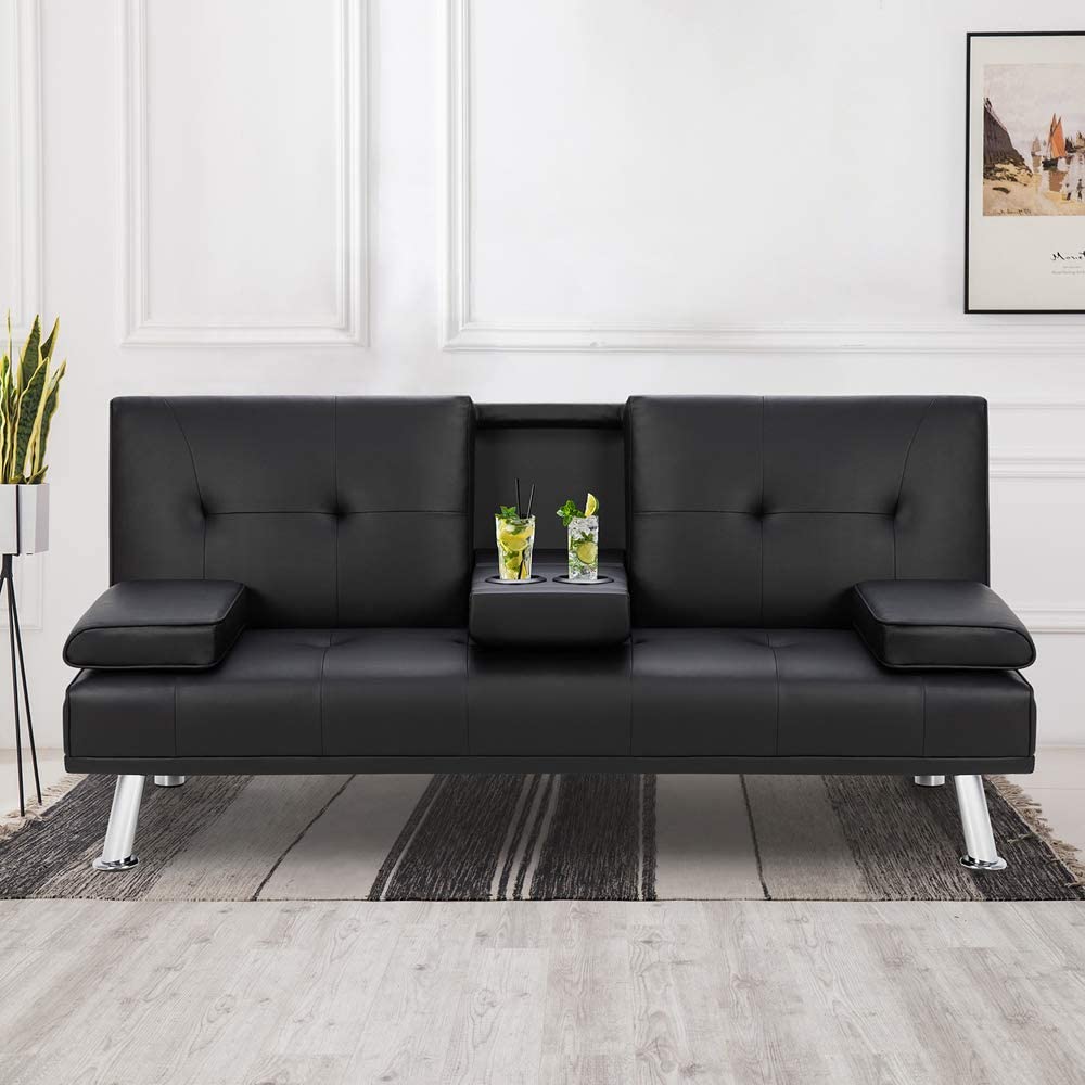 2 Seater Sofa : Black Sofa Set