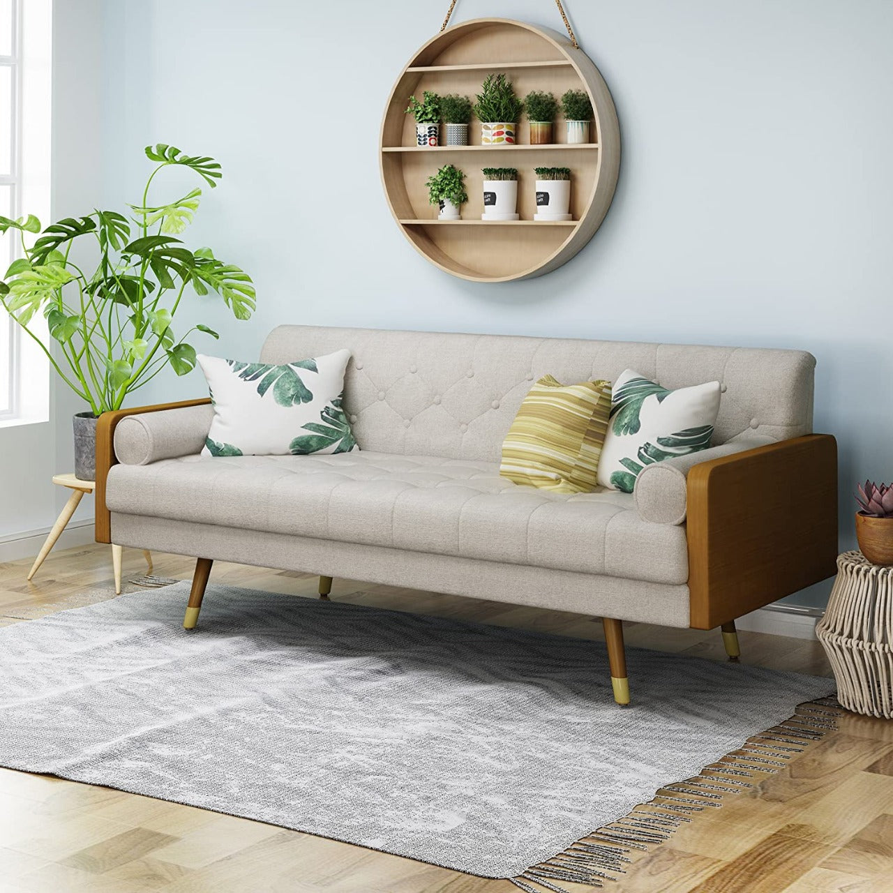 2 Seater Sofa : DEV Fabric Sofa(Blue)