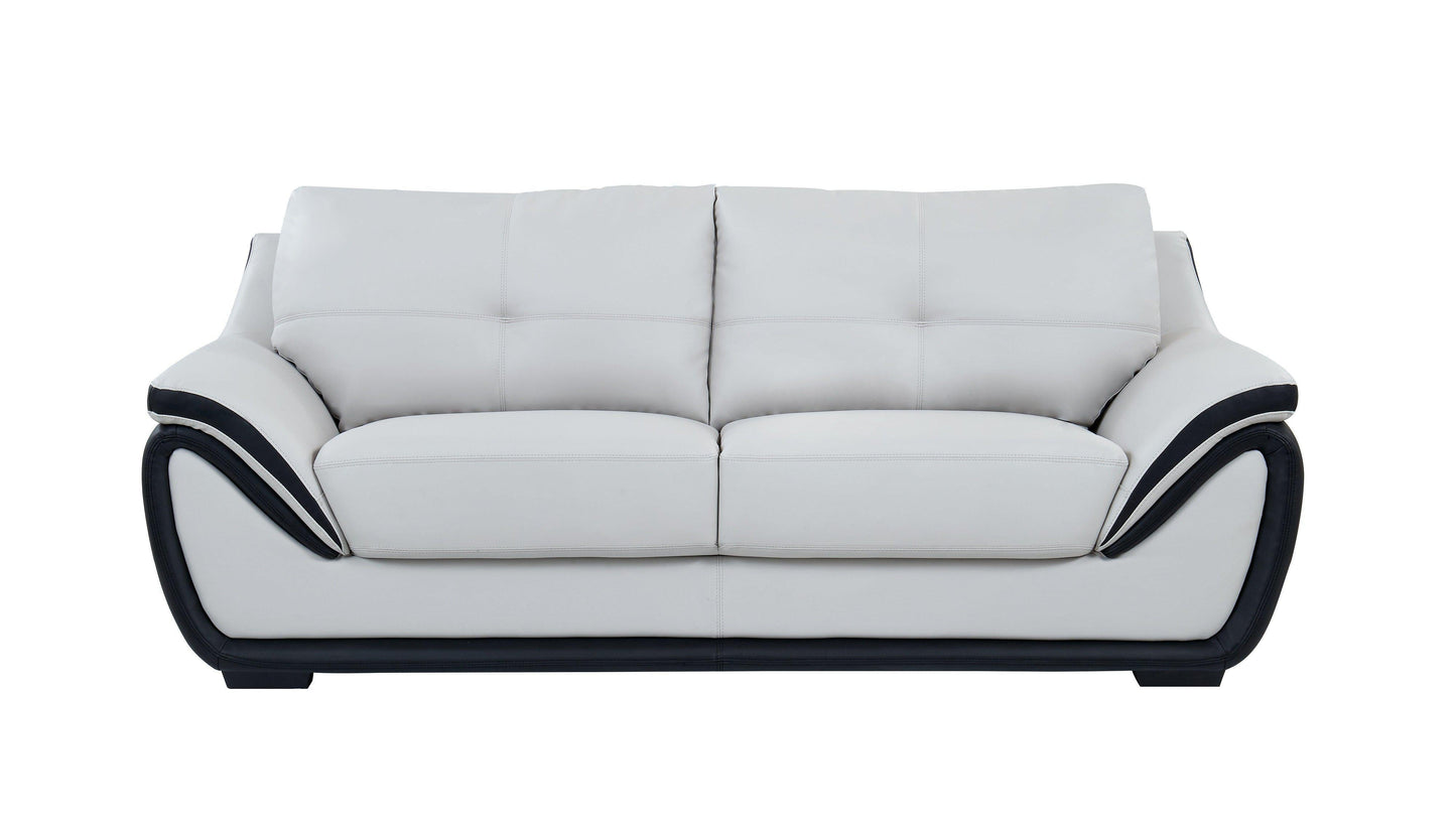 2 Seater Sofa Set:- Fabric Sofa Set (White and Black)