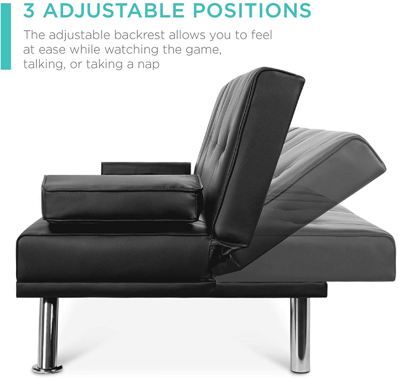 2 Seater Sofa Set: Leatherette Convertible Sofa Cum Bed Set