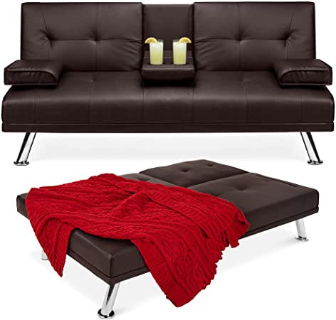 2 Seater Sofa Set: Leatherette Convertible Sofa Cum Bed Set