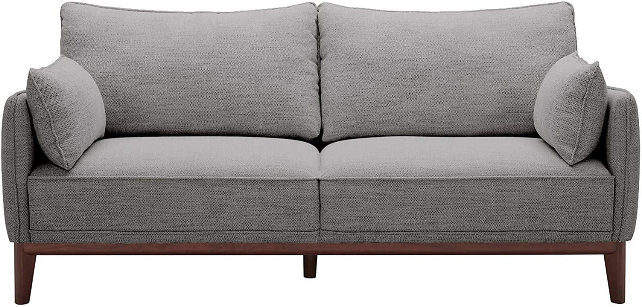 2 Seater Sofa : Sofa Couch with Wood Base (Fog & Ivory)