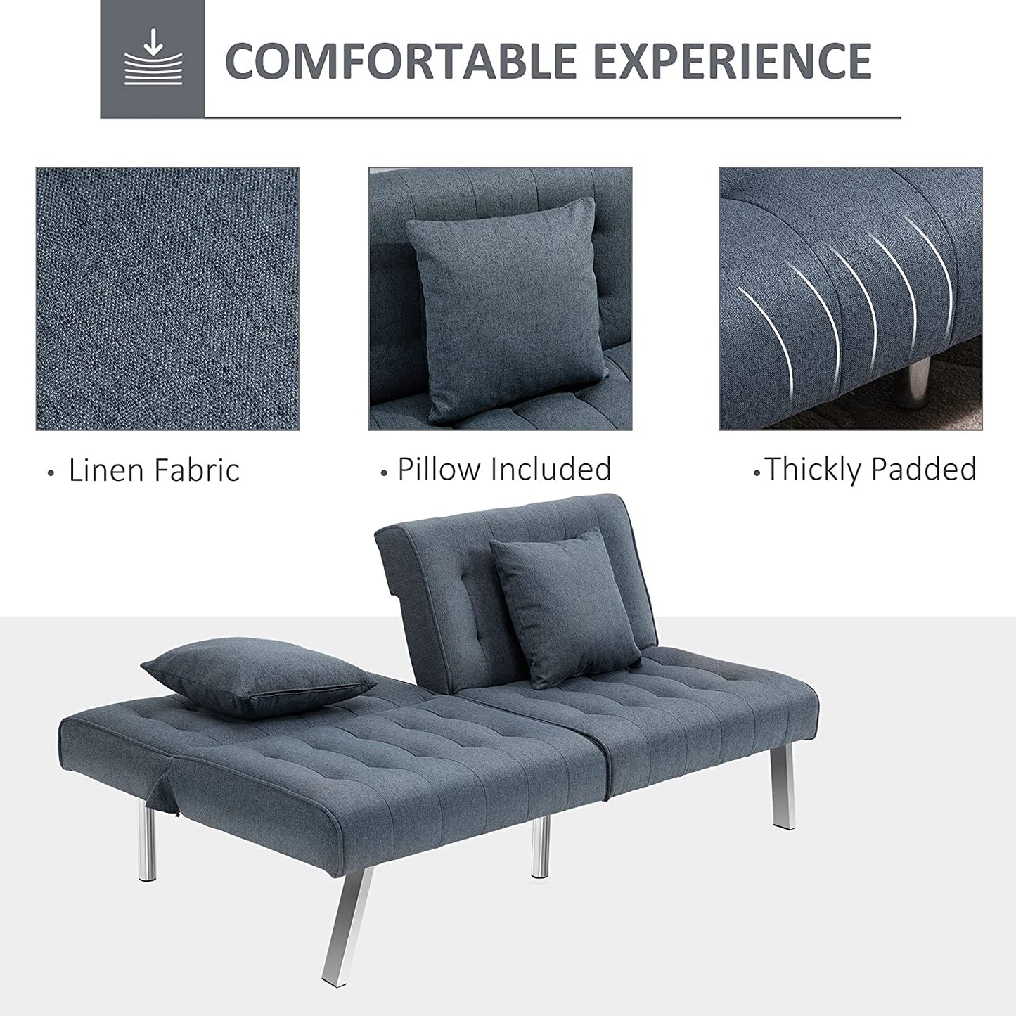 2 Seater Sofa : White & Grey Sofa Set