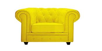 3 Seater Sofa Set:- Kinley Chesterfield Fabric Sofa Set (Yellow)