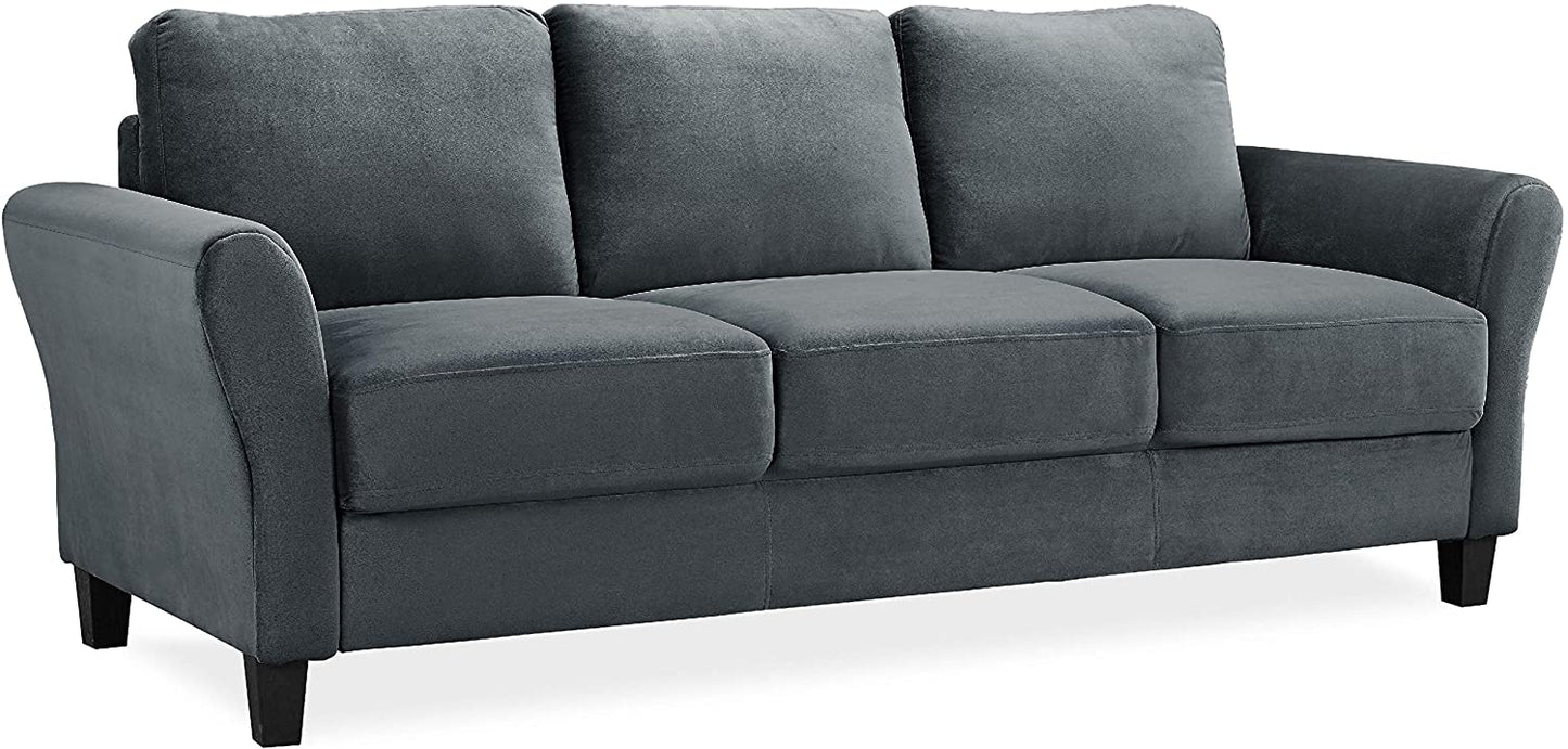 3 Seater Sofa : Dark Grey Fabric Sofa Set