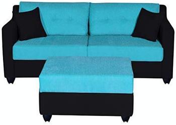 4 Seater Sofa Set:- Lisbon Fabric Sofa Set (Orange and Black)