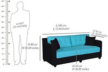 4 Seater Sofa Set:- Lisbon Fabric Sofa Set (Orange and Black)
